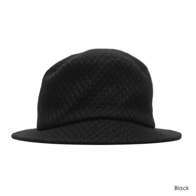 画像3: O/EIGHTH（オーエイス）Type OH HAT（タイプ・OH ）”Wool Rayon Diagonal" / Black+White（ブラック＋ホワイト）・Black（ブラック）
