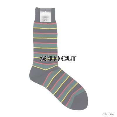 画像3: HALISON（ハリソン）リサイクルコットアイビーボーダーソックス / Navy（ネイビー）・Wine（ワイン）※3足までメール便発送可