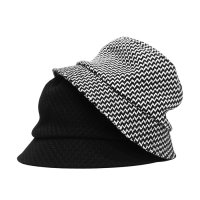 O/EIGHTH（オーエイス）Type Y HAT （タイプ・Y）"Wool Rayon Diagonal" / Black+White（ブラック＋ホワイト）・Black（ブラック）