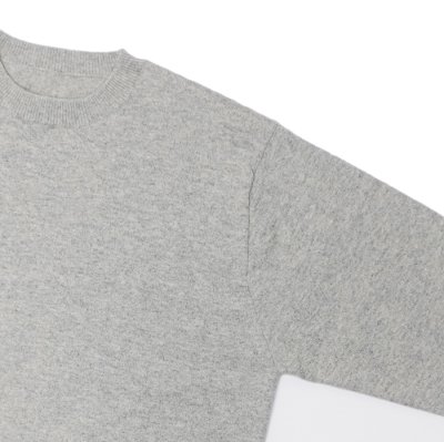 画像4: Yonetomi NEW BASIC（ヨネトミニューベーシック）RIGID CASHMERE SWEATER CREW NECK PULLOVER（リジットカシミアセータークルーネックプルオーバー）/ Grey（トップグレー）