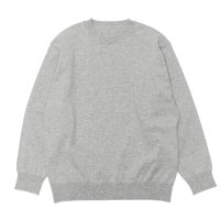 Yonetomi NEW BASIC（ヨネトミニューベーシック）RIGID CASHMERE SWEATER CREW NECK PULLOVER（リジットカシミアセータークルーネックプルオーバー）/ Top Grey（トップグレー）