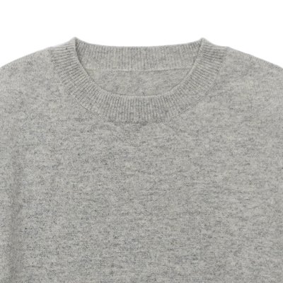 画像3: Yonetomi NEW BASIC（ヨネトミニューベーシック）RIGID CASHMERE SWEATER CREW NECK PULLOVER（リジットカシミアセータークルーネックプルオーバー）/ Grey（トップグレー）