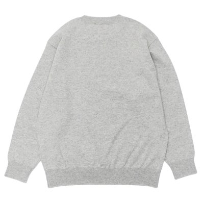 画像2: Yonetomi NEW BASIC（ヨネトミニューベーシック）RIGID CASHMERE SWEATER CREW NECK PULLOVER（リジットカシミアセータークルーネックプルオーバー）/ Top Grey（トップグレー）