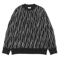 COOHEM（コーヘン）RANDOM INLAY STRIPE KNIT PULLOVER（ランダムインレイストライプニットプルオーバー）/ Black（ブラック）