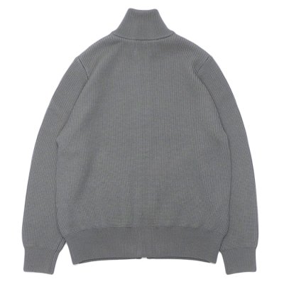 画像2: Yonetomi NEW BASIC（ヨネトミニューベーシック）EX Fine Wool Rib Knit Blouson（エクストラファインウールニットブルゾン）/ Grey（グレー）