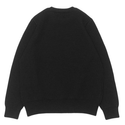 画像2: Yonetomi NEW BASIC（ヨネトミニューベーシック）EX Fine Wool Rib Knit Pull Over（エクストラファインウールニットプルオーバー）/ Black（ブラック）