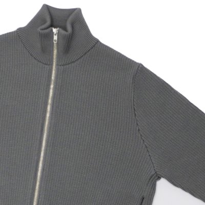 画像6: Yonetomi NEW BASIC（ヨネトミニューベーシック）EX Fine Wool Rib Knit Blouson（エクストラファインウールニットブルゾン）/ Grey（グレー）