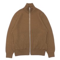 Yonetomi NEW BASIC（ヨネトミニューベーシック）EX Fine Wool Rib Knit Blouson（エクストラファインウールニットブルゾン）/ Brown（ブラウン）