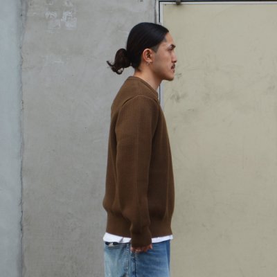 画像7: Yonetomi NEW BASIC（ヨネトミニューベーシック）EX Fine Wool Rib Knit Pull Over（エクストラファインウールニットプルオーバー）/ Black（ブラック）