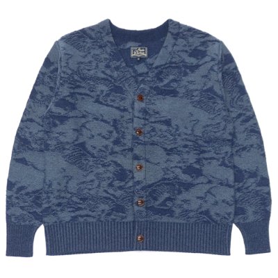 画像1: STUDIO D'ARTISAN（ステュディオ・ダ・ルチザン）百豚カモフラージュニットカーディガン / Navy（ネイビー）