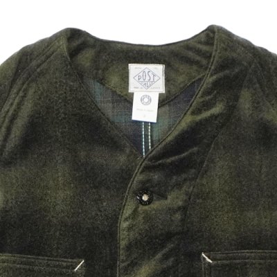 画像4: Post O'Alls（ポストオーバーオールズ）POST47 DV（ポスト47 ノーカラーモデル）"needle punch" / Brown×Green（ブラウン×グリーン）