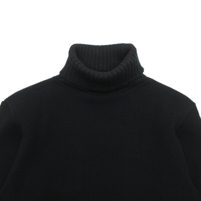 画像3: Nigel Cabourn（ナイジェル・ケーボン）TURTLE NECK SHIRT（タートルネックシャツ）"WAFFLE" / Black（ブラック）