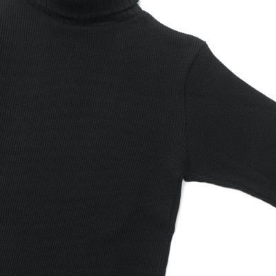 画像4: Nigel Cabourn（ナイジェル・ケーボン）TURTLE NECK SHIRT（タートルネックシャツ）"WAFFLE" / Black（ブラック）