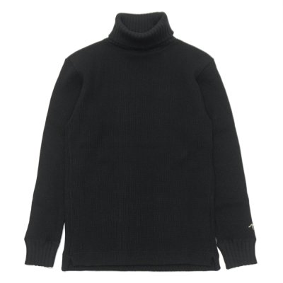 画像1: Nigel Cabourn（ナイジェル・ケーボン）TURTLE NECK SHIRT（タートルネックシャツ）"WAFFLE" / Black（アイボリー）