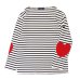 画像1: SAINT JAMES(セントジェームス)OUESSANT Elbow Patch(ウエッソン エルボーパッチ)"T3サイズのみ" / ECRU×MARINE×TULIPE(エクリュ×マリン×チューリップ) (1)