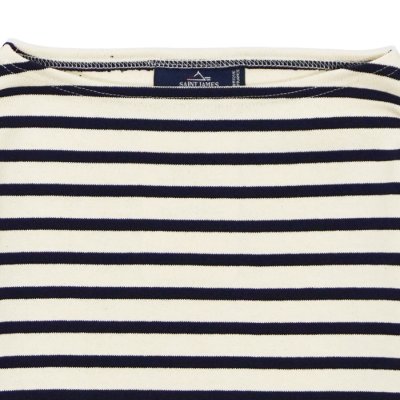 画像4: SAINT JAMES(セントジェームス)OUESSANT Elbow Patch(ウエッソン エルボーパッチ)"T3サイズのみ" / ECRU×MARINE×TULIPE(エクリュ×マリン×チューリップ)