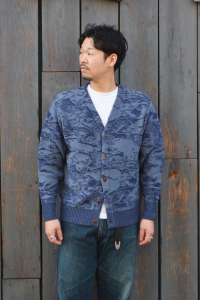 画像8: STUDIO D'ARTISAN（ステュディオ・ダ・ルチザン）百豚カモフラージュニットカーディガン / Navy（ネイビー）