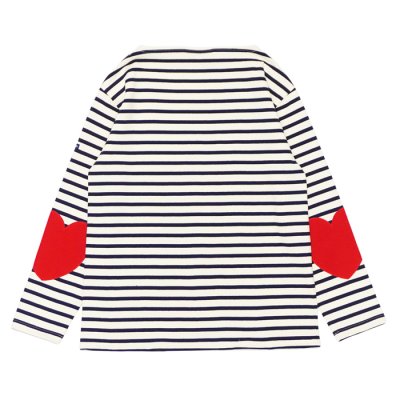 画像3: SAINT JAMES(セントジェームス)OUESSANT Elbow Patch(ウエッソン エルボーパッチ)"T3サイズのみ" / ECRU×MARINE×TULIPE(エクリュ×マリン×チューリップ)