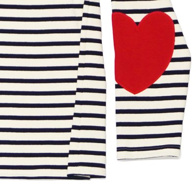 画像6: SAINT JAMES(セントジェームス)OUESSANT Elbow Patch(ウエッソン エルボーパッチ)"T3サイズのみ" / ECRU×MARINE×TULIPE(エクリュ×マリン×チューリップ)