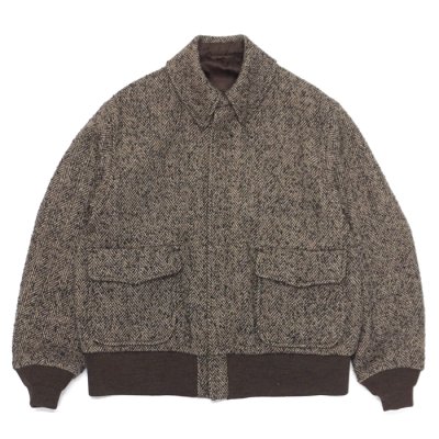 画像1: KAPTAIN SUNSHINE（キャプテンサンシャイン）Flight Jacket（フライトジャケット）"alpaca Merinowool Mix Tweed" / Herringbone（ヘリンボーン）