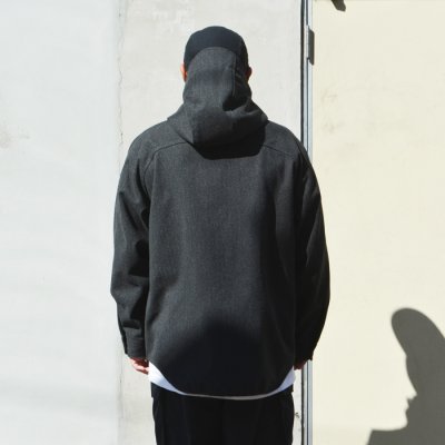 画像10: MODMNT（モドメント）TWEED KNIT HOODED SHIRT（ツウィードニットフーデットシャツ）/ Black（ブラック）