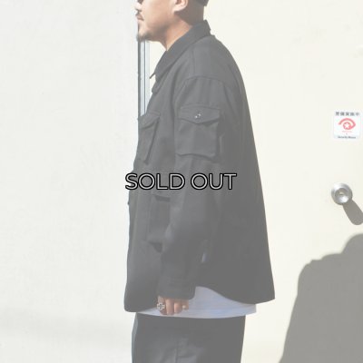 画像8: MODMNT（モドメント）T/TWEED UTILITY CPO SHIRT（ツウィードユーティリティCPOシャツ）/ Black（ブラック）