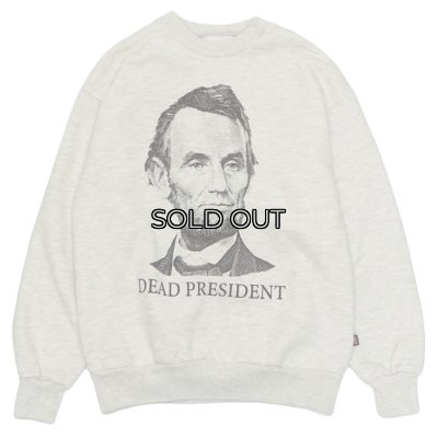 画像1: Sloppy Supply（スラッピーサプライ）NEO Vintage Sweat Shirt（ネオヴィンテージスウェットシャツ）"DEAD PRESIDENT" / Grey（グレー）