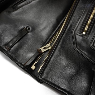 画像7: 【PointUp10%11/10迄】Y'2 LEATHER(ワイツーレザー)Vintage Horse D-Pocket Double Riders(ヴィンテージホース Dポケットダブルライダース)/ Black(ブラック)