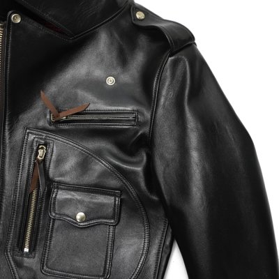 画像5: 【PointUp10%11/10迄】Y'2 LEATHER(ワイツーレザー)Vintage Horse D-Pocket Double Riders(ヴィンテージホース Dポケットダブルライダース)/ Black(ブラック)