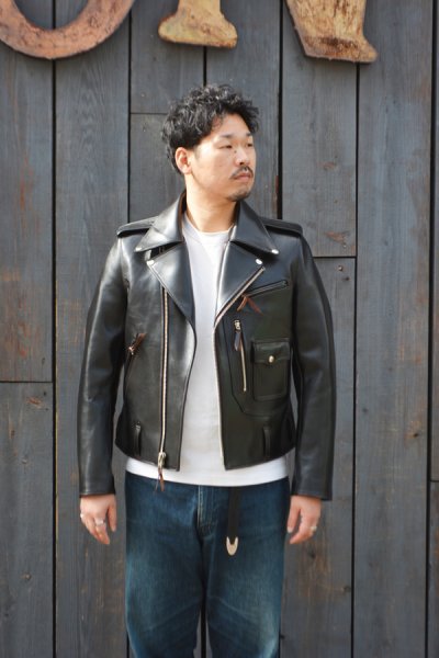 画像16: 【PointUp10%11/10迄】Y'2 LEATHER(ワイツーレザー)Vintage Horse D-Pocket Double Riders(ヴィンテージホース Dポケットダブルライダース)/ Black(ブラック)