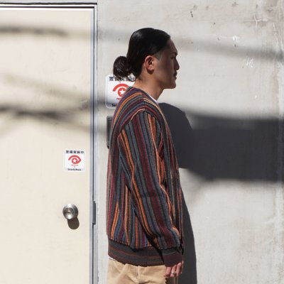 画像10: COOHEM(コーヘン)MULTI KUSARI STRIPE KINT CARDIGAN(マルチクサリ ストライプニットカーディガン)/ Brown(ブラウン)