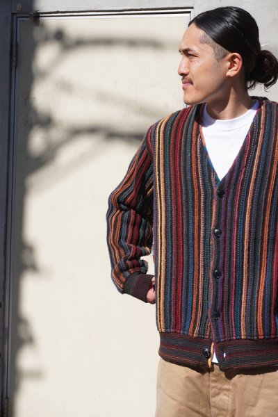 画像12: COOHEM(コーヘン)MULTI KUSARI STRIPE KINT CARDIGAN(マルチクサリ ストライプニットカーディガン)/ Brown(ブラウン)