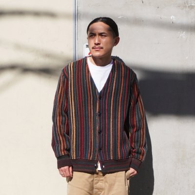 画像9: COOHEM(コーヘン)MULTI KUSARI STRIPE KINT CARDIGAN(マルチクサリ ストライプニットカーディガン)/ Brown(ブラウン)