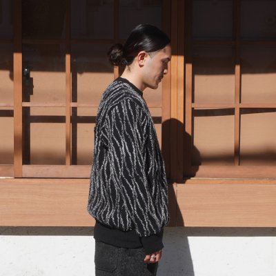 画像8: COOHEM(コーヘン)RANDOM INLAY STRIPE KNIT PULLOVER(ランダムインレイストライプニットプルオーバー)/ Black(ブラック)