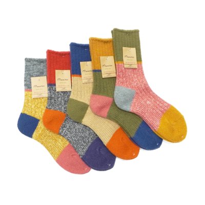 画像1: Mauna Kea（マウナケア）ウール3面切替ソックス "レディース" / 5Colors（全5色展開）※3足までメール便発送可