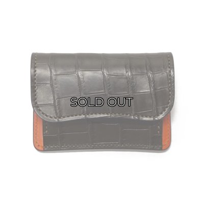 画像1: WILD SWANS（ワイルドスワンズ）TONGUE（タング）マルチコインケース/チョコ"クロコダイル"×オレンジ"ブッテーロ"