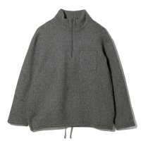 ENGINEERED GARMENTS（エンジニアードガーメンツ）Zip Moc Neck（ジップモックネック）"Wool Poly Nep Sweater Knit" / Charcoal（チャコール）