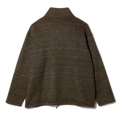 画像2: ENGINEERED GARMENTS（エンジニアードガーメンツ）Zip Moc Neck（ジップモックネック）"Wool Poly Nep Sweater Knit" / Brown（ブラウン）