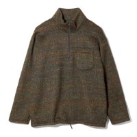 ENGINEERED GARMENTS（エンジニアードガーメンツ）Zip Moc Neck（ジップモックネック）"Wool Poly Nep Sweater Knit" / Brown（ブラウン）