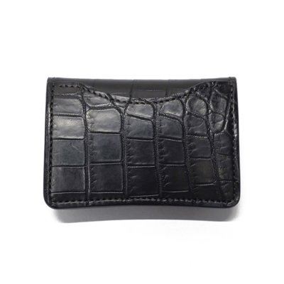 画像2: WILD SWANS（ワイルドスワンズ）TONGUE（タング）マルチコインケース/ブラック"クロコダイル"×ブラック"サドルプルアップ"