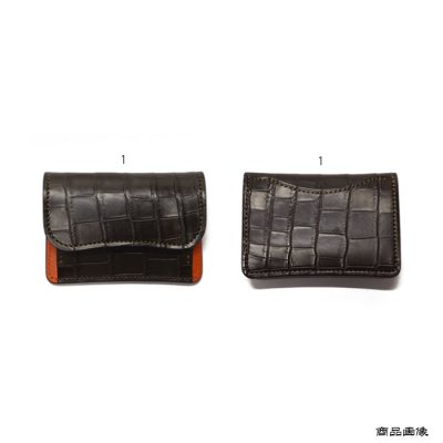 画像8: WILD SWANS（ワイルドスワンズ）TONGUE（タング）マルチコインケース/チョコ"クロコダイル"×オレンジ"ブッテーロ"