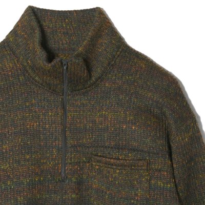 画像3: ENGINEERED GARMENTS（エンジニアードガーメンツ）Zip Moc Neck（ジップモックネック）"Wool Poly Nep Sweater Knit" / Brown（ブラウン）
