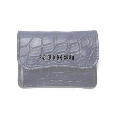 画像1: WILD SWANS（ワイルドスワンズ）TONGUE（タング）マルチコインケース/藍染"クロコダイル"×ブラック"サドルプルアップ"