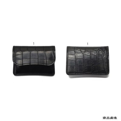 画像9: WILD SWANS（ワイルドスワンズ）TONGUE（タング）マルチコインケース/ブラック"クロコダイル"×ブラック"サドルプルアップ"