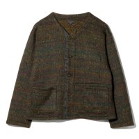 【PointUp10%11/10迄】ENGINEERED GARMENTS（エンジニアードガーメンツ）KNIT CARDIGAN（ニットカーディガン）"Wool Poly Nep Sweater Knit" / Brown（ブラウン）