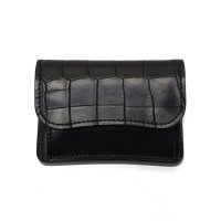 WILD SWANS（ワイルドスワンズ）TONGUE（タング）マルチコインケース/ブラック"クロコダイル"×ブラック"サドルプルアップ"