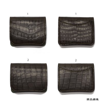 画像8: WILD SWANS（ワイルドスワンズ）Palm（パーム）コンパクトウォレット/チョコ"クロコダイル"×グリーン"ブッテーロ"