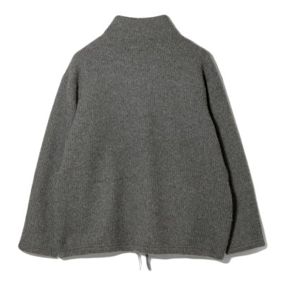 画像2: ENGINEERED GARMENTS（エンジニアードガーメンツ）Zip Moc Neck（ジップモックネック）"Wool Poly Nep Sweater Knit" / Charcoal（チャコール）