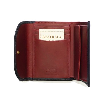 画像2: BEORMA（ベオーマ）3FOLD WALLET（3つ折りウォレット）"CHELSEA LEATHER" / Navy×Wine（ネイビー×ワイン）