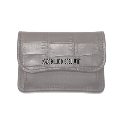 画像1: WILD SWANS（ワイルドスワンズ）TONGUE（タング）マルチコインケース/チョコ"クロコダイル"×ダークブラウン"イングリッシュブライドル"